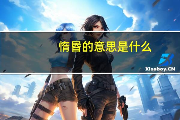 惰昬的意思是什么
