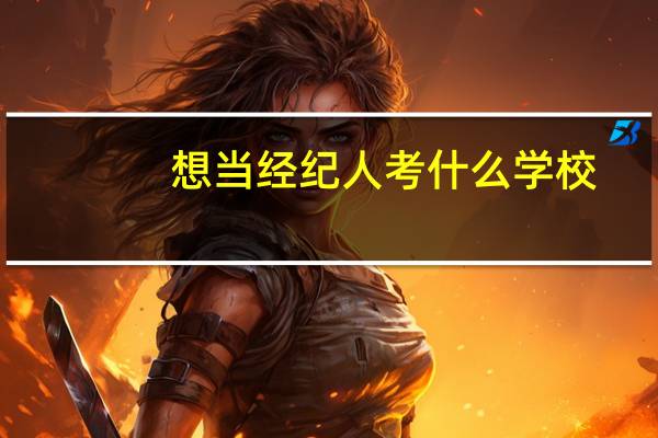 想当经纪人考什么学校