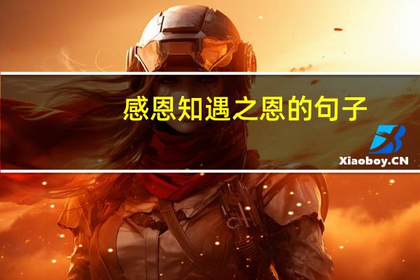 感恩知遇之恩的句子