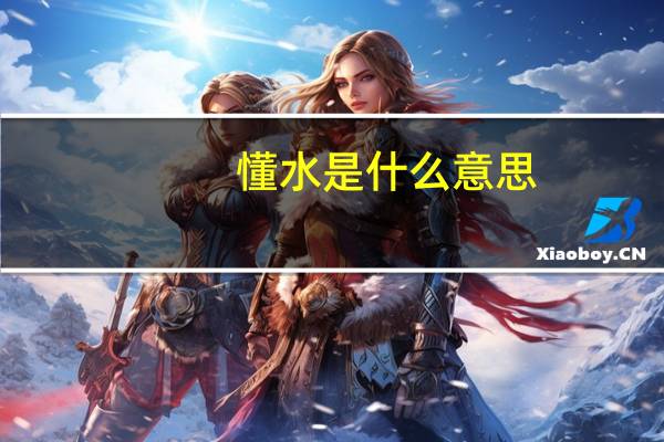 懂水是什么意思