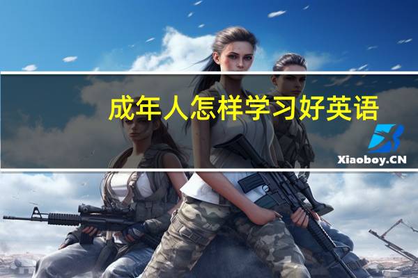 成年人怎样学习好英语