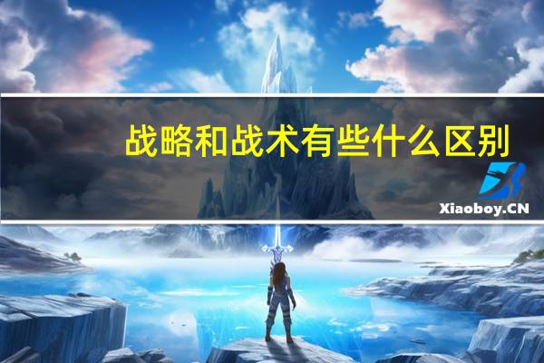 战略和战术有些什么区别