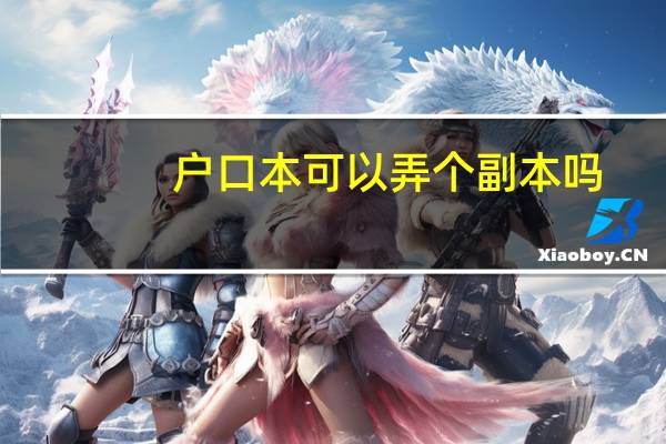户口本可以弄个副本吗