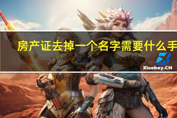 房产证去掉一个名字需要什么手续
