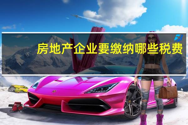 房地产企业要缴纳哪些税费