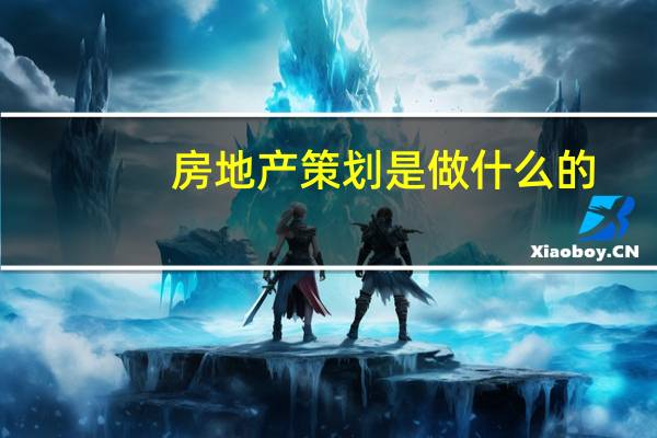 房地产策划是做什么的