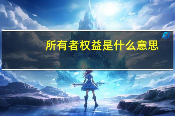 所有者权益是什么意思
