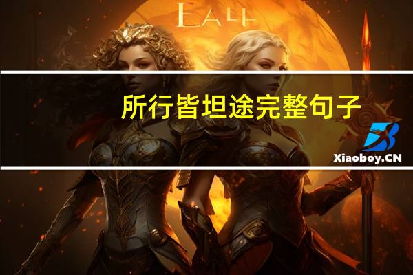 所行皆坦途完整句子