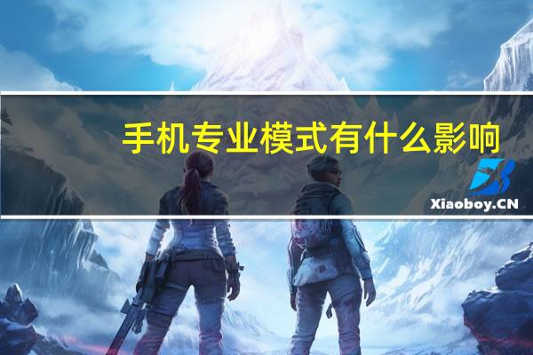 手机专业模式有什么影响
