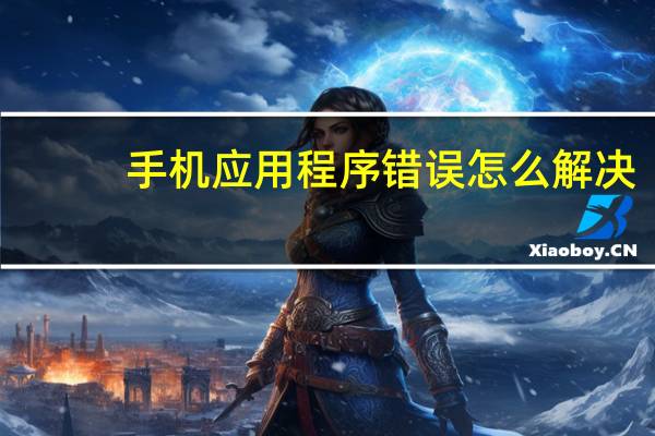 手机应用程序错误怎么解决