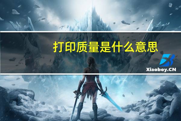 打印质量是什么意思