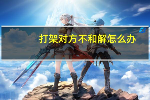 打架对方不和解怎么办