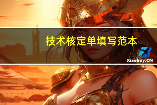 技术核定单填写范本