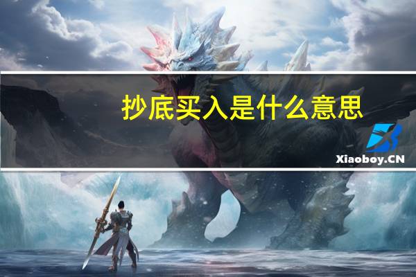 抄底买入是什么意思