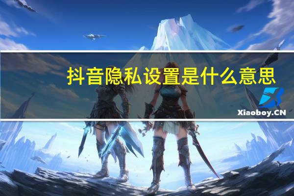 抖音隐私设置是什么意思