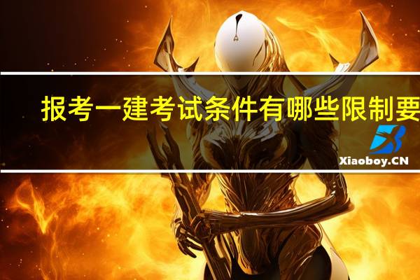 报考一建考试条件有哪些限制要求