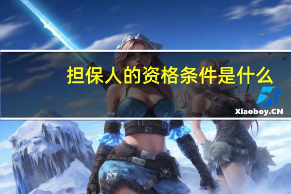 担保人的资格条件是什么
