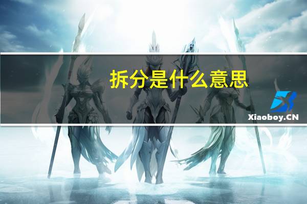 拆分是什么意思