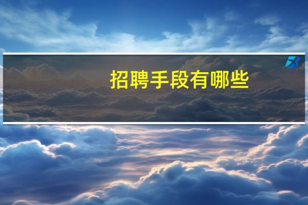 招聘手段有哪些