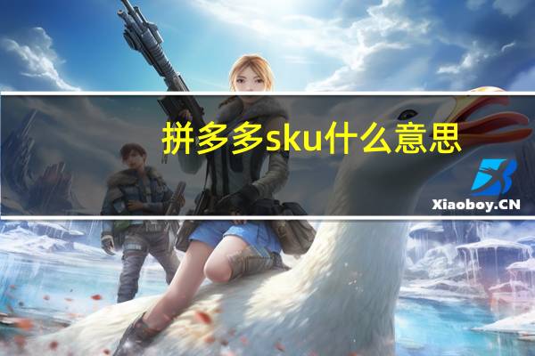 拼多多sku什么意思