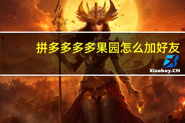 拼多多多多果园怎么加好友