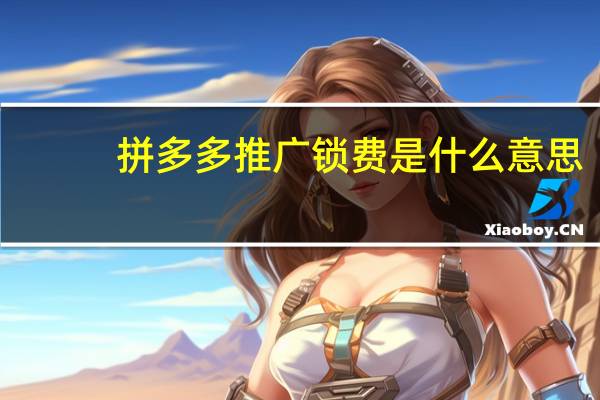 拼多多推广锁费是什么意思