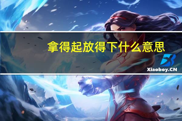 拿得起放得下什么意思