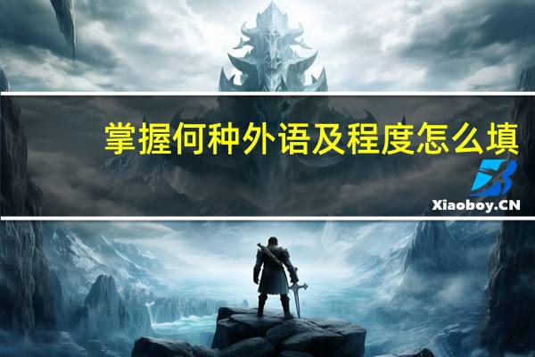 掌握何种外语及程度怎么填