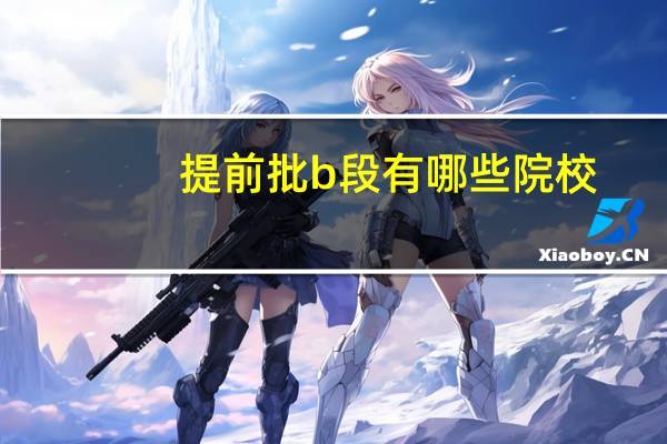 提前批b段有哪些院校