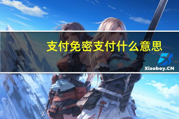 支付免密支付什么意思