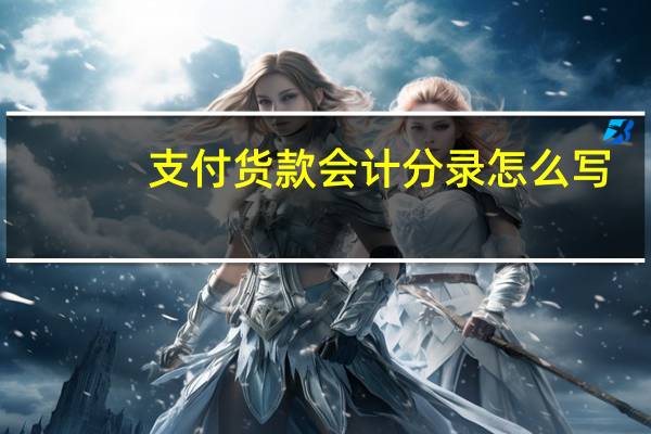 支付货款会计分录怎么写
