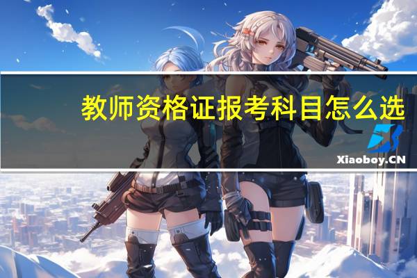 教师资格证报考科目怎么选