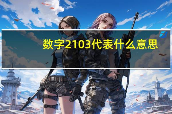 数字2103代表什么意思