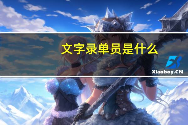 文字录单员是什么