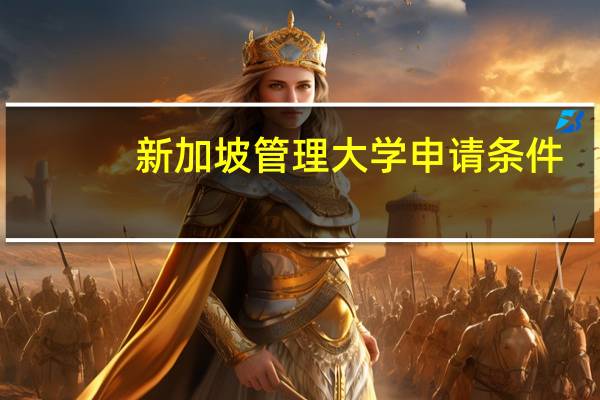 新加坡管理大学 申请条件