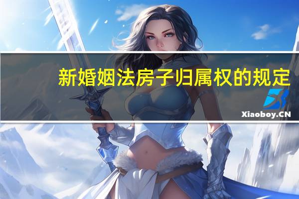 新婚姻法房子归属权的规定