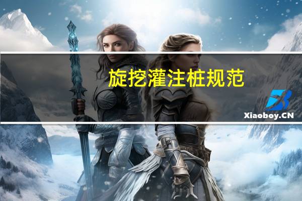 旋挖灌注桩规范