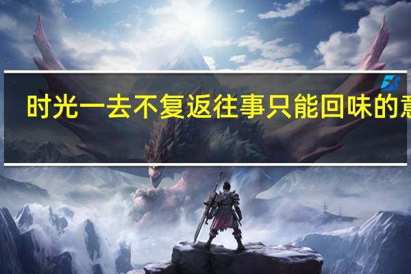 时光一去不复返往事只能回味的意思