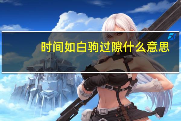 时间如白驹过隙什么意思