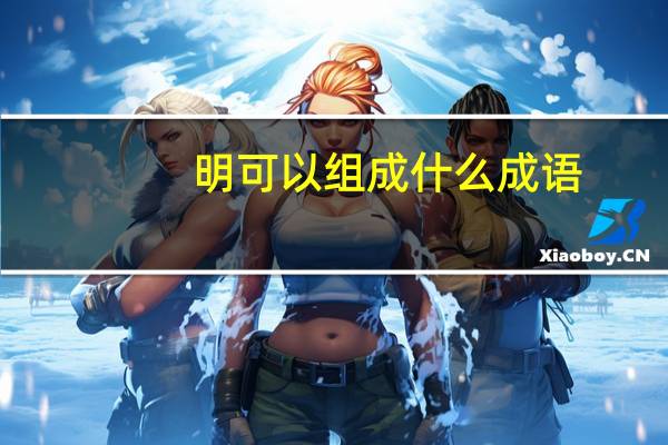 明可以组成什么成语