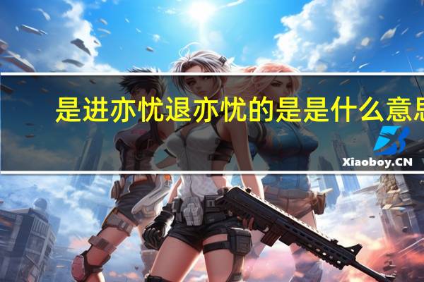 是进亦忧退亦忧的是是什么意思