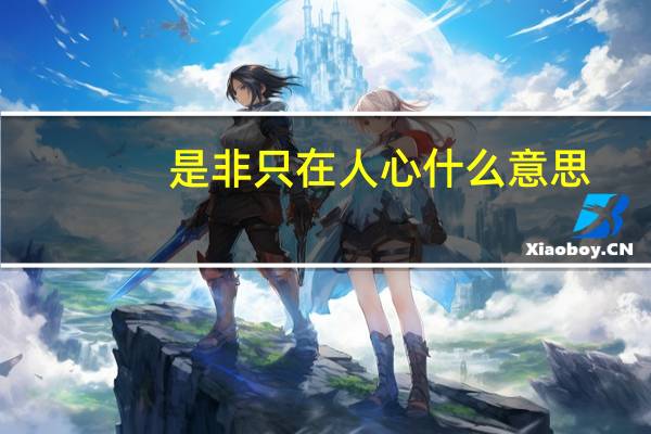 是非只在人心什么意思
