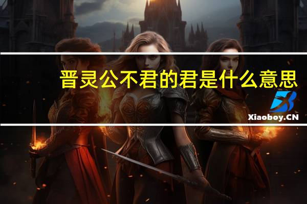 晋灵公不君的君是什么意思