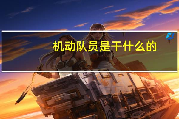 机动队员是干什么的