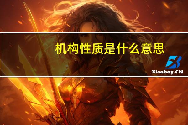 机构性质是什么意思