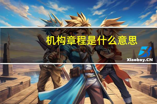 机构章程是什么意思