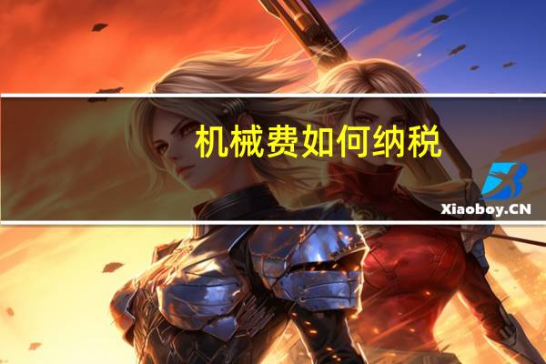 机械费如何纳税