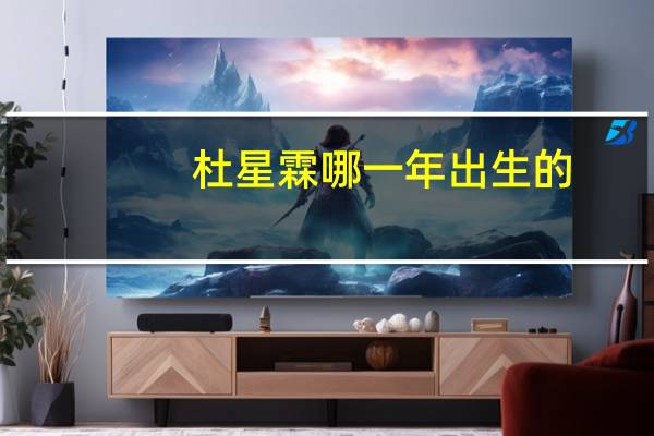 杜星霖哪一年出生的