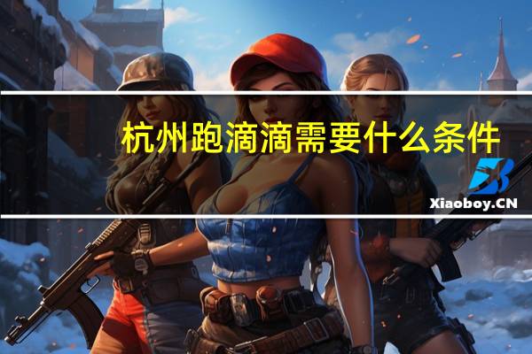 杭州跑滴滴需要什么条件