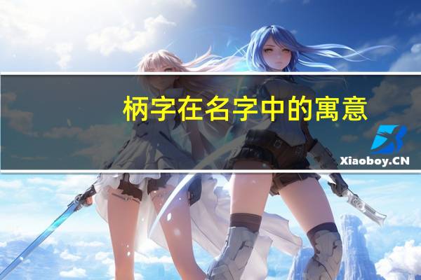 柄字在名字中的寓意